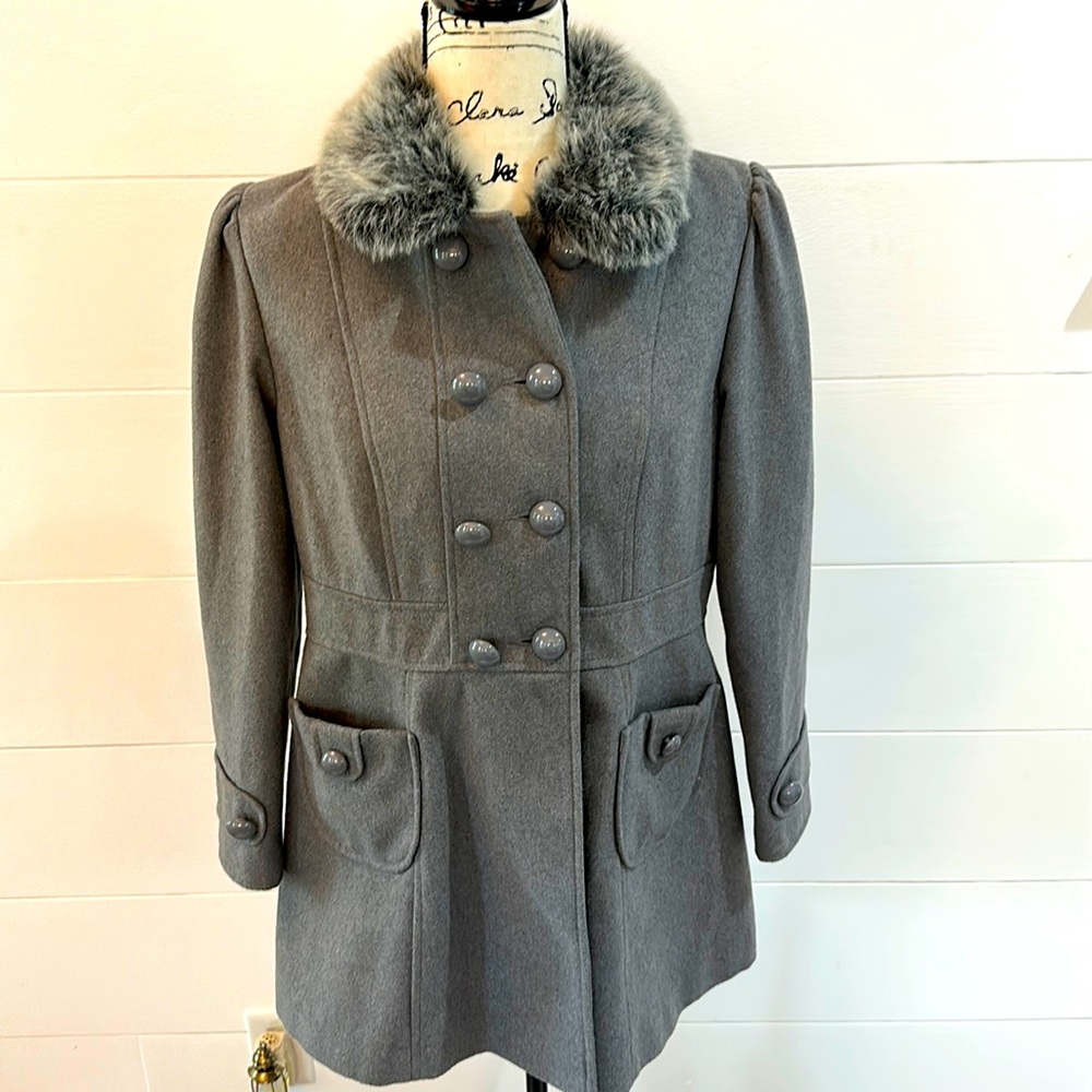 F&F Girls Grey Coat, Size 12-14